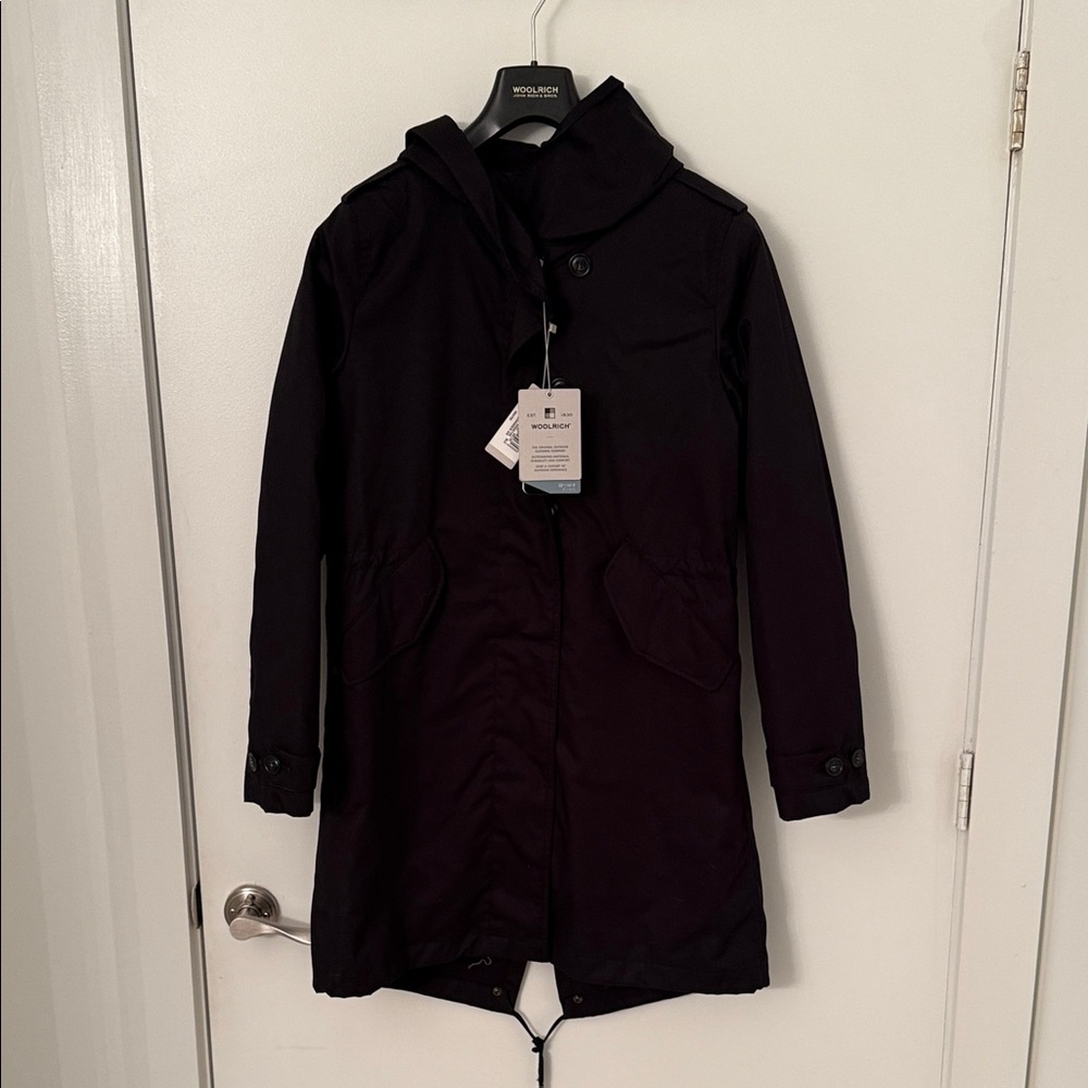 Woolrich  Black Hooded Parka Coat